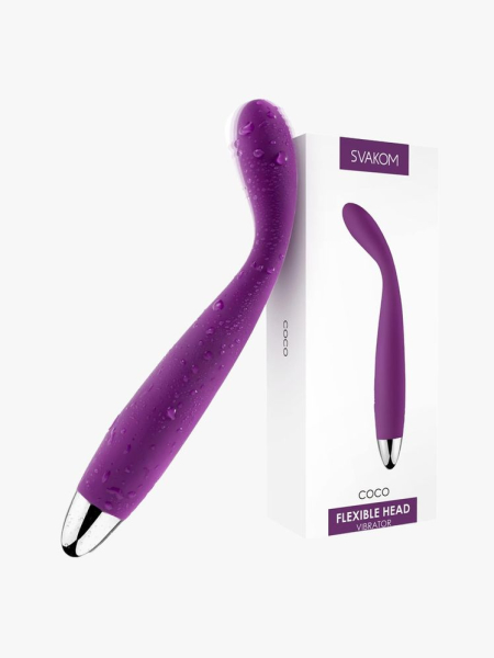 SVAKOM COCO Vibrator Dildo in branded component on a light gray background